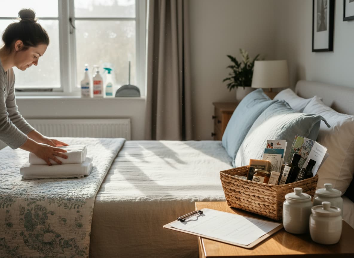 Hôte préparant sa maison pour accueillir des voyageurs