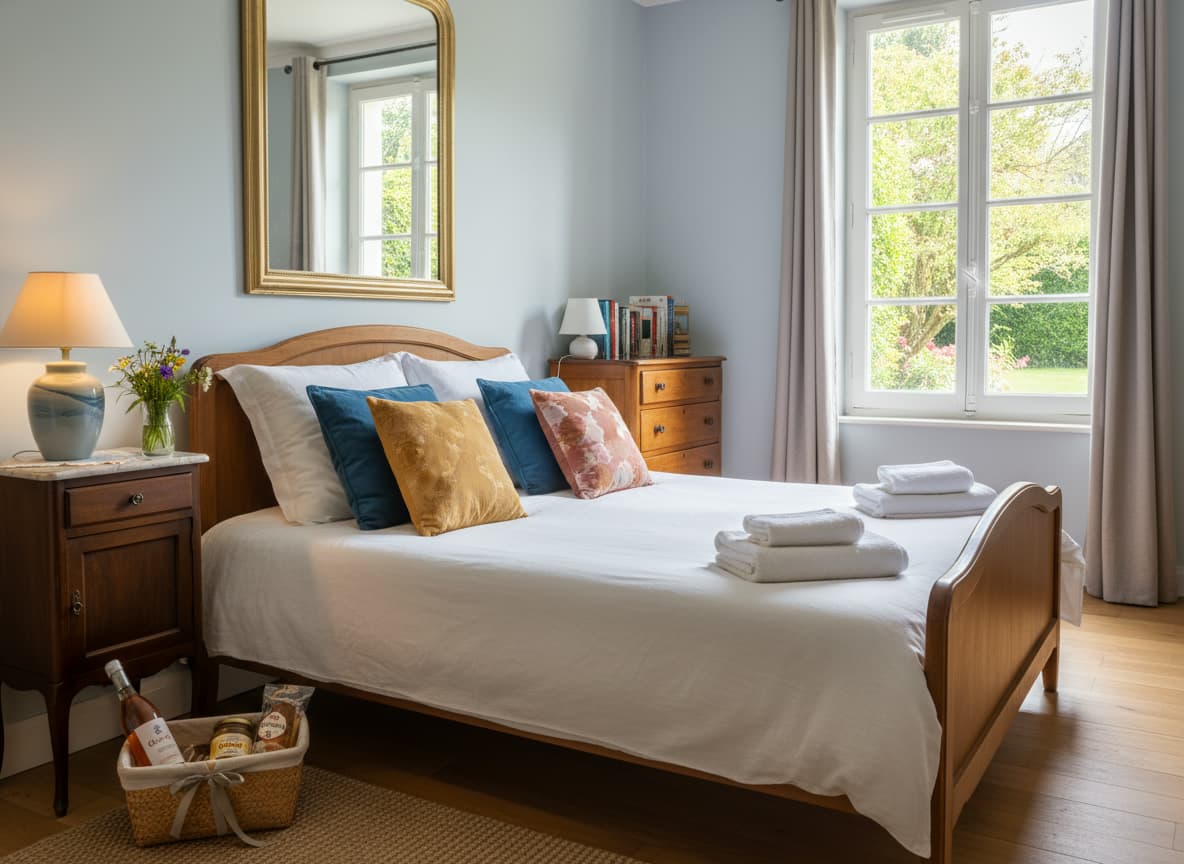 Hôte accueillant des voyageurs dans sa maison