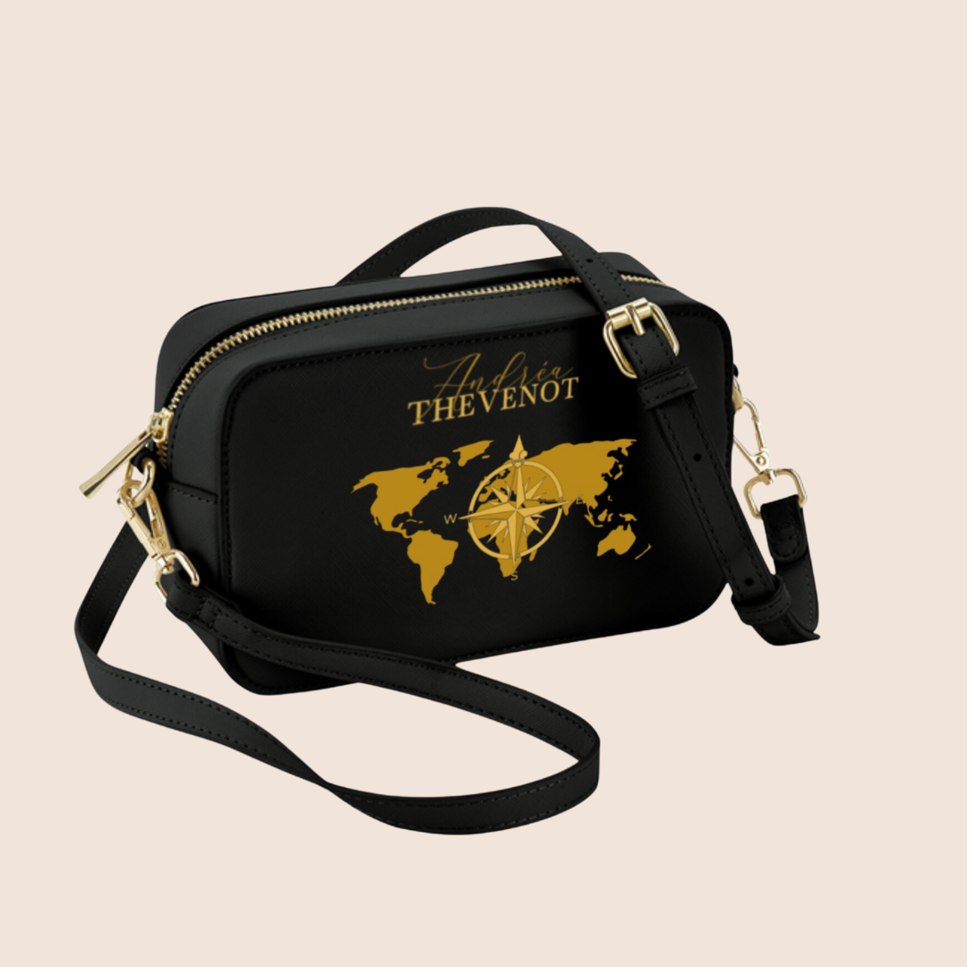 Sac crossbody rigide - 2 mots & 1 décor