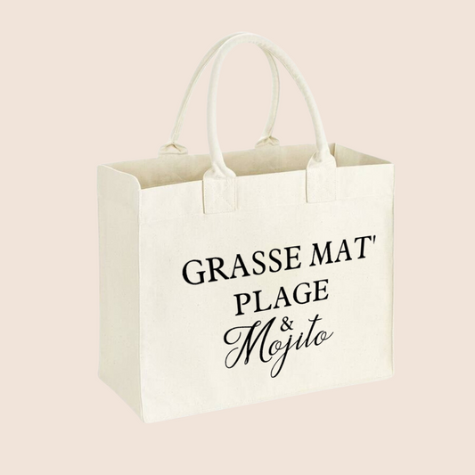 " Grasse Mat, Plage & Mojito " - Sac de Shopping