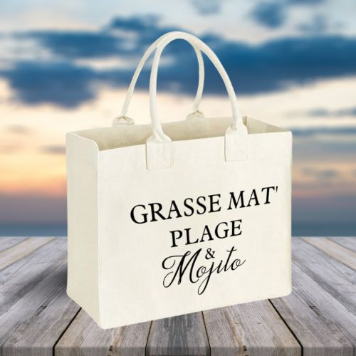 " Grasse Mat, Plage & Mojito " - Sac de Shopping